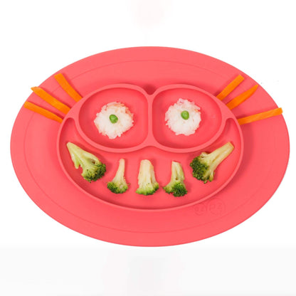Silicone Feeding Placemat and 3-Section Plate