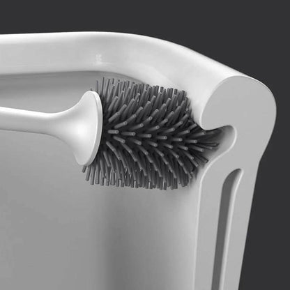 Silicone Head Toilet Brush Quick Draining Clean Tool