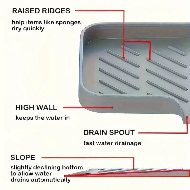 Silicone Sink Organizer Tray – Non-Food Contact Soap Holder