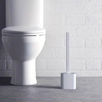 Silicone Toilet Brush with Long Holder Set