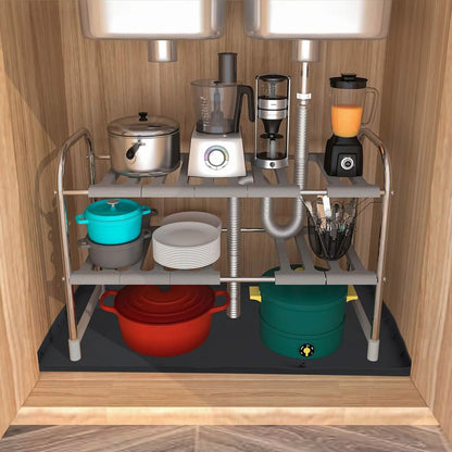 Silicone Under Sink Mat Liner with Drain Hole