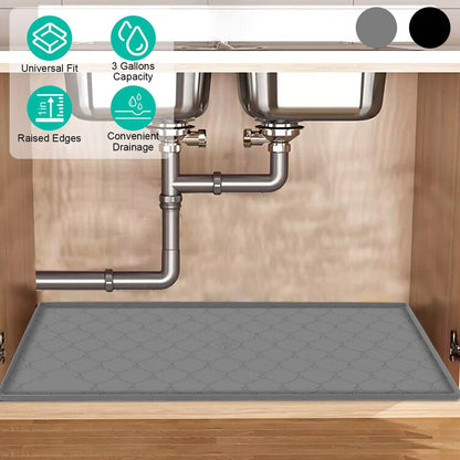 Silicone Under Sink Mat Liner with Drain Hole