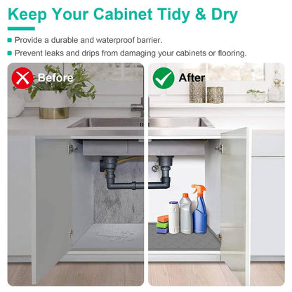 Silicone Under Sink Mat Liner with Drain Hole