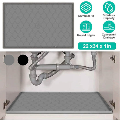 Silicone Under Sink Mat Liner with Drain Hole
