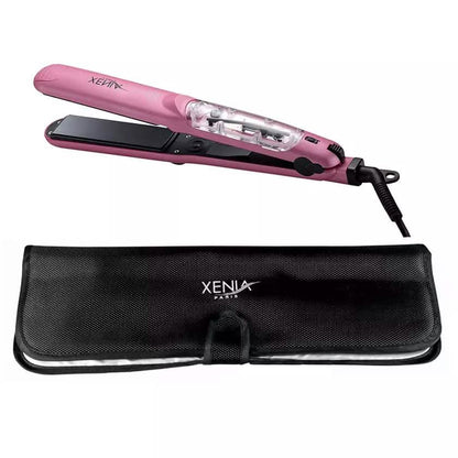 Silk Steam 1.25" Ceramic Steamer Flat Iron with Protective Heat Station Mat