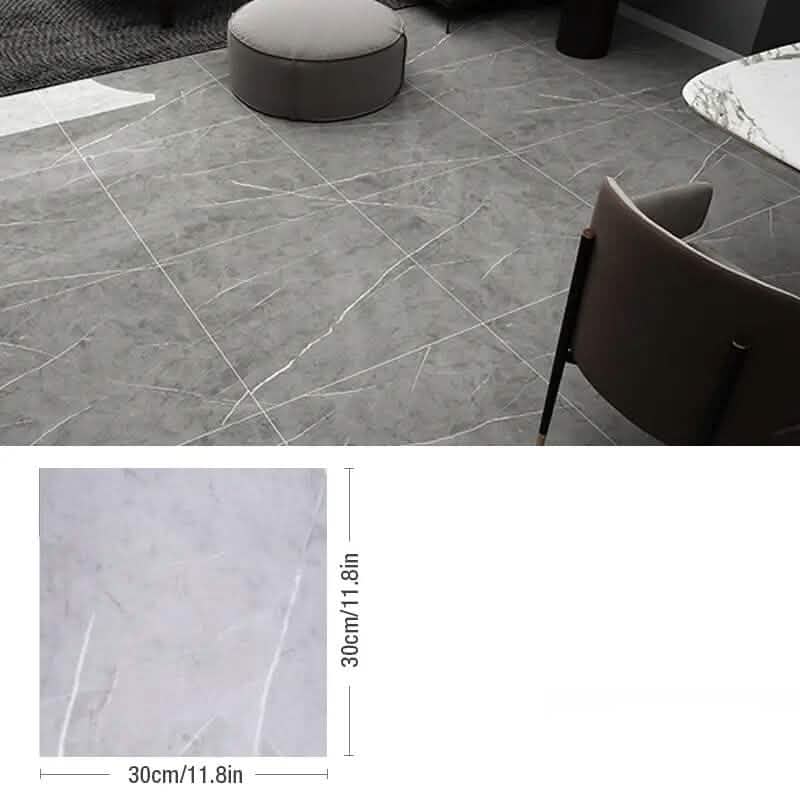 Simulated Thick Marble Tile Floor Self-adhesive Sticker