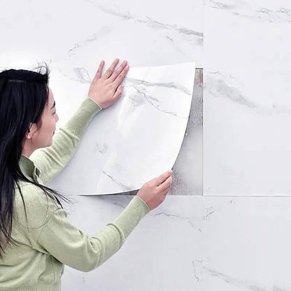 Simulated Thick Marble Tile Floor Self-adhesive Sticker