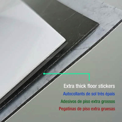 Simulated Thick Marble Tile Floor Self-adhesive Sticker