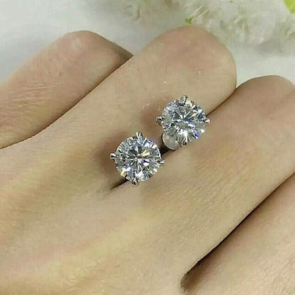 Single 0.40CT Real Genuine Diamond Stud Earring 14k Solid Gold Wow