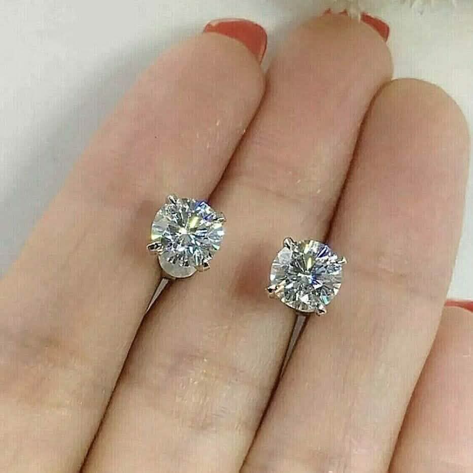 Single 0.40CT Real Genuine Diamond Stud Earring 14k Solid Gold Wow