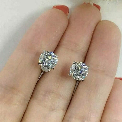 Single 0.40CT Real Genuine Diamond Stud Earring 14k Solid Gold Wow