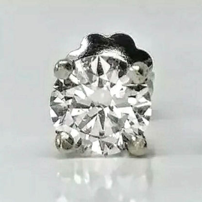 Single 0.40CT Real Genuine Diamond Stud Earring 14k Solid Gold Wow