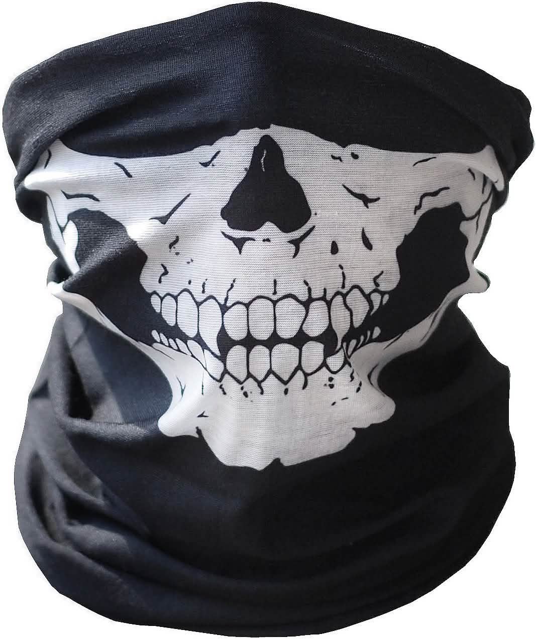 Skull Face Bandana Mask and Neck Gaiter