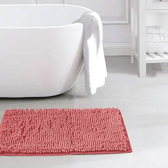 Slip-Resistant Shag Anna Chenille Soft Absorbent Bath Mat Bathroom Rug 17" x 24"