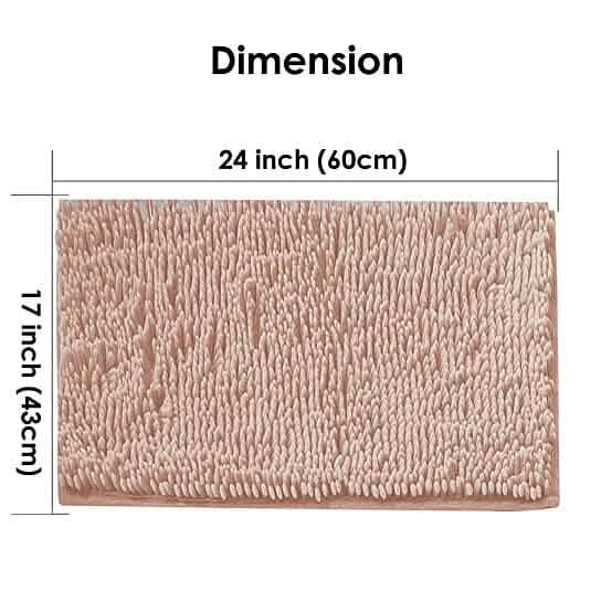 Slip-Resistant Shag Anna Chenille Soft Absorbent Bath Mat Bathroom Rug 17" x 24"