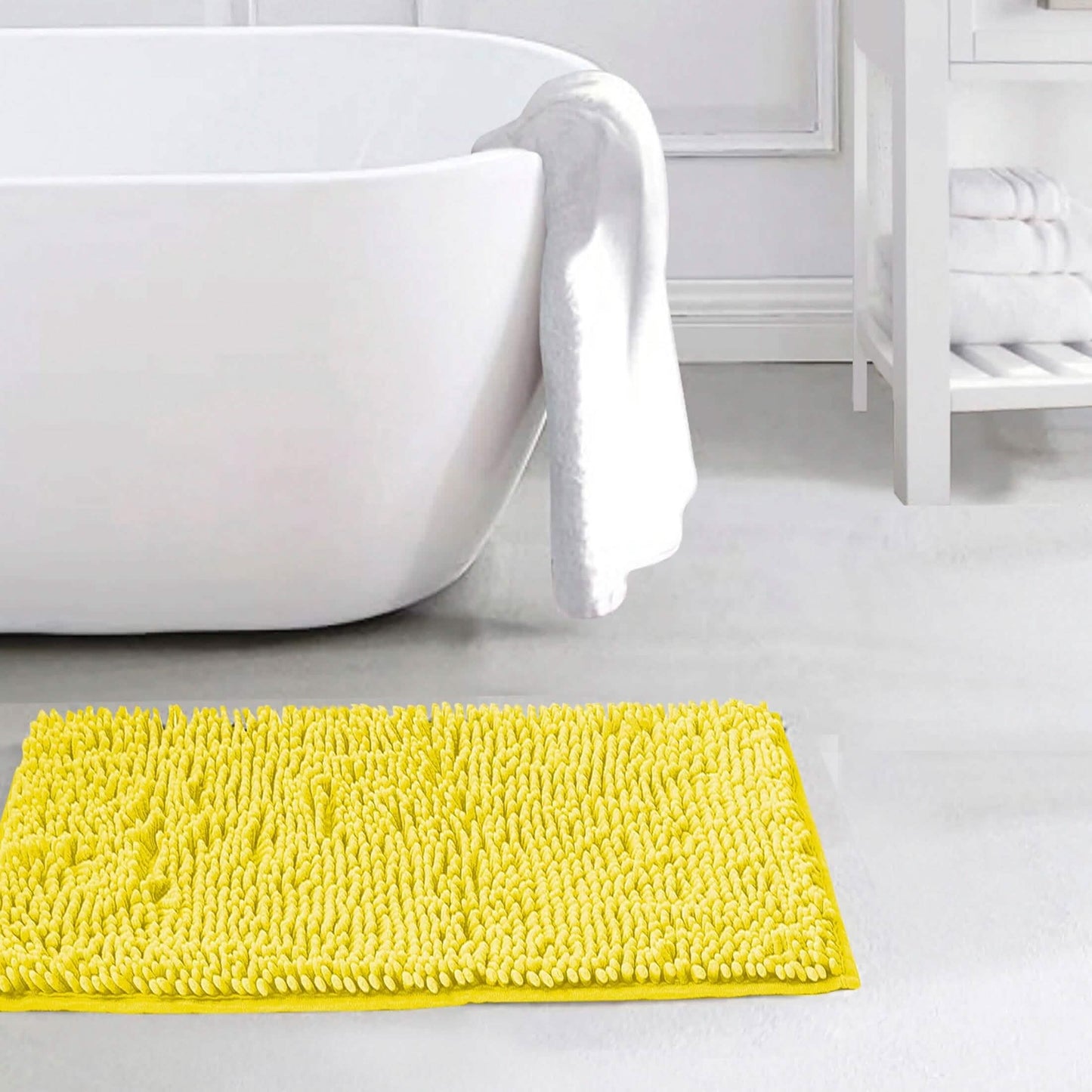 Slip-Resistant Shag Anna Chenille Soft Absorbent Bath Mat Bathroom Rug 17" x 24"