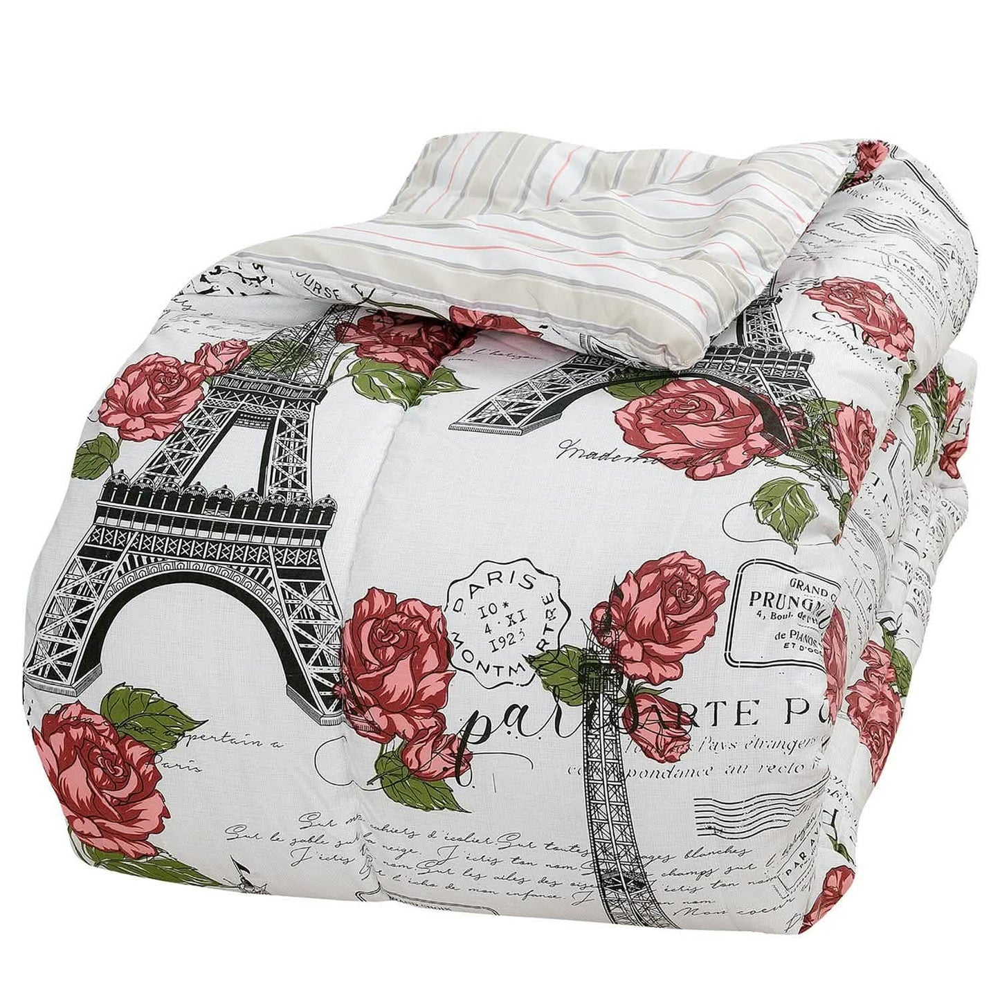 Sloane Street Paris Rose Eiffel Tower Reversible Bed in a Bag