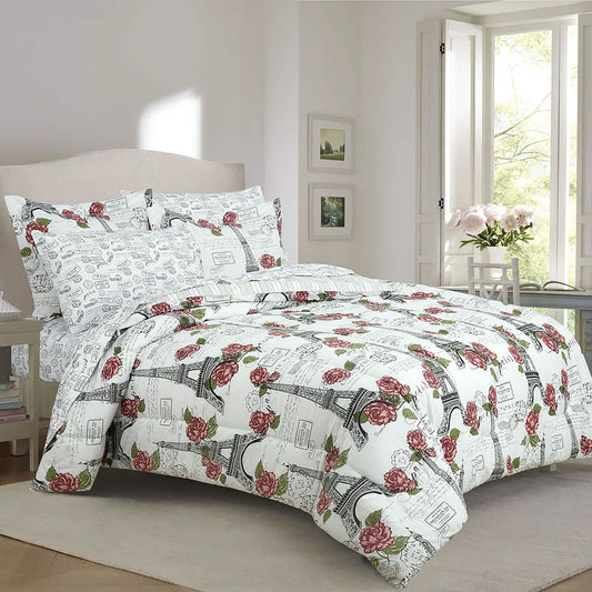 Sloane Street Paris Rose Eiffel Tower Reversible Bed in a Bag