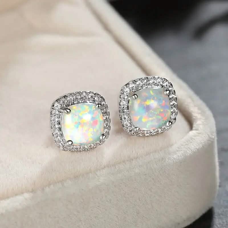 Small Exquisite Square Zirconia Earrings