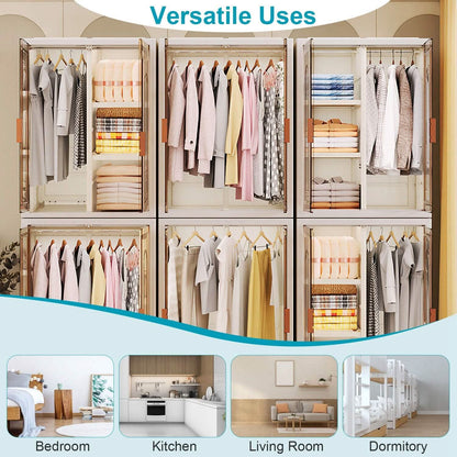 Small Wardrobe Closet with Magnetic Design