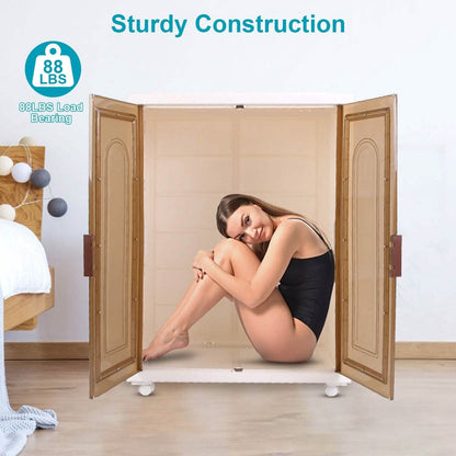 Small Wardrobe Closet with Magnetic Design