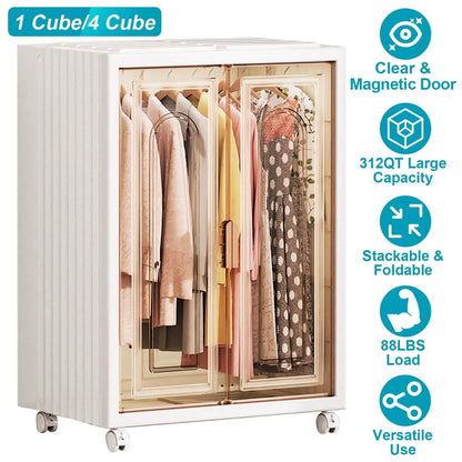 Small Wardrobe Closet with Magnetic Design