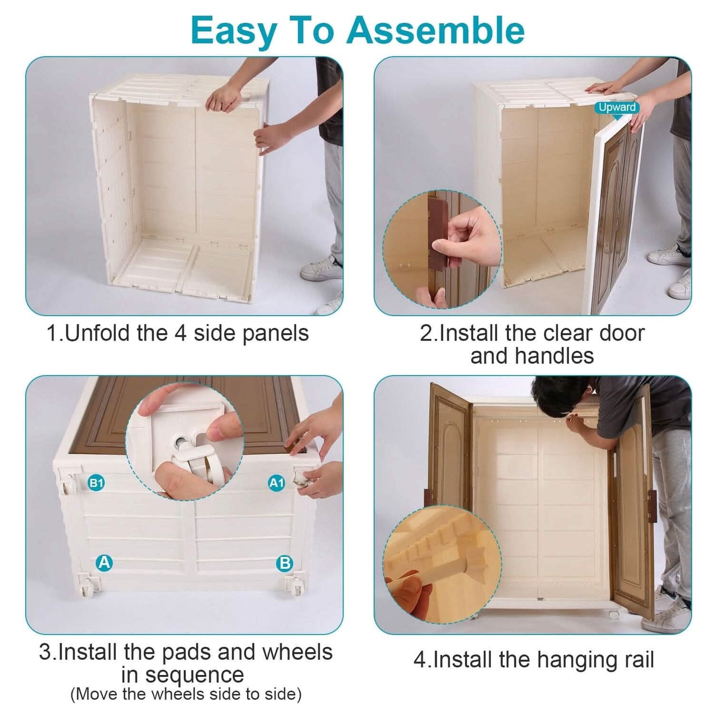 Small Wardrobe Closet with Magnetic Design