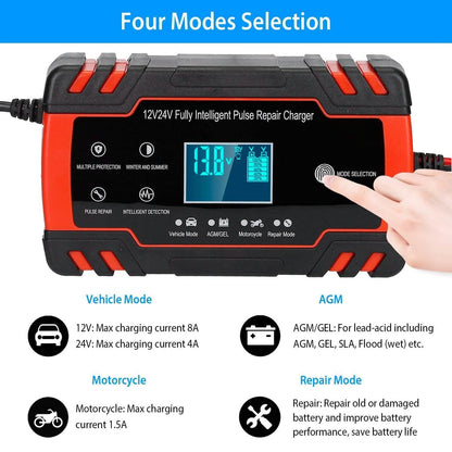 Smart Automatic Battery Charger with LCD Display