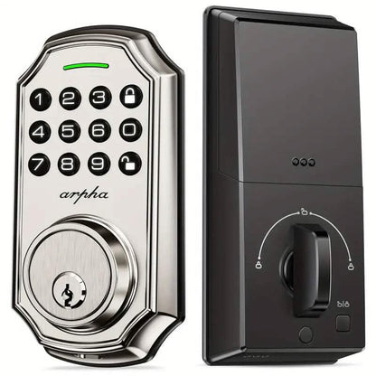 Smart Keypad Door Deadbolt Lock Set with 100-Code Keyless Entry and Anti-Peeking Password