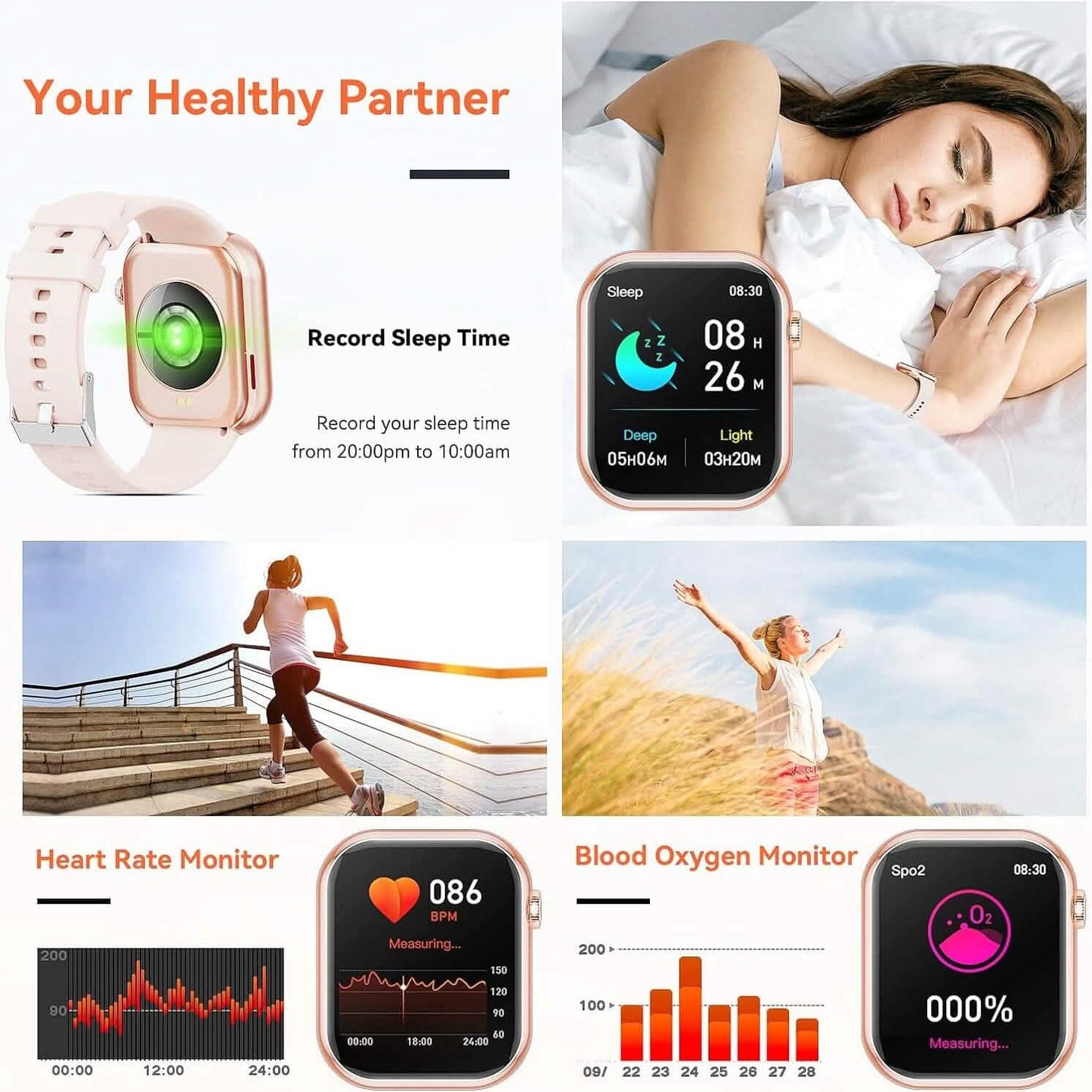 Smartwatch Sport Mode Pink  (Refurbished)