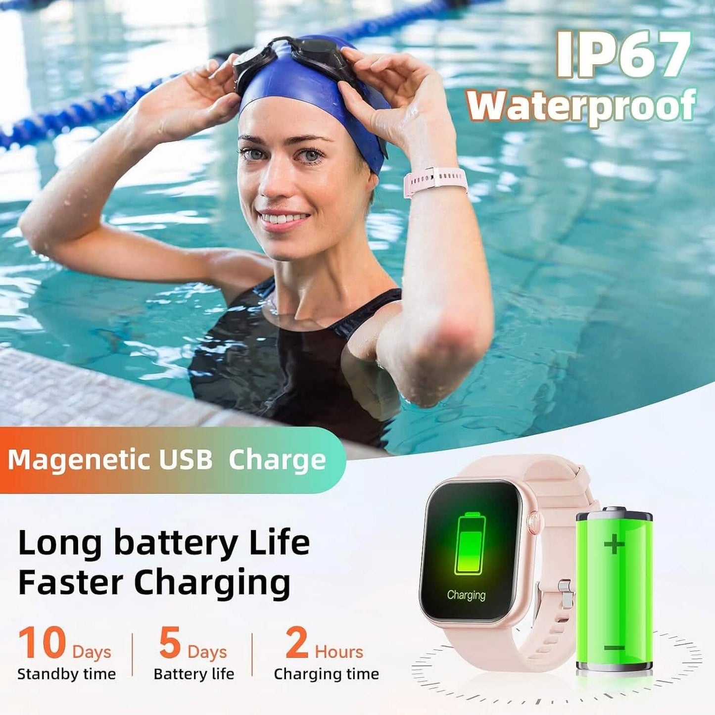 Smartwatch Sport Mode Pink  (Refurbished)