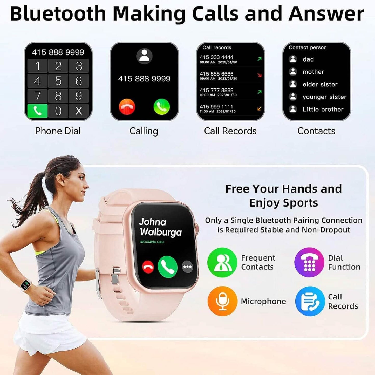 Smartwatch Sport Mode Pink  (Refurbished)