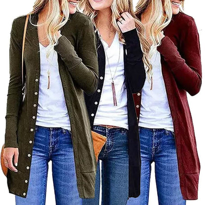 Snap Button Long Cardigan