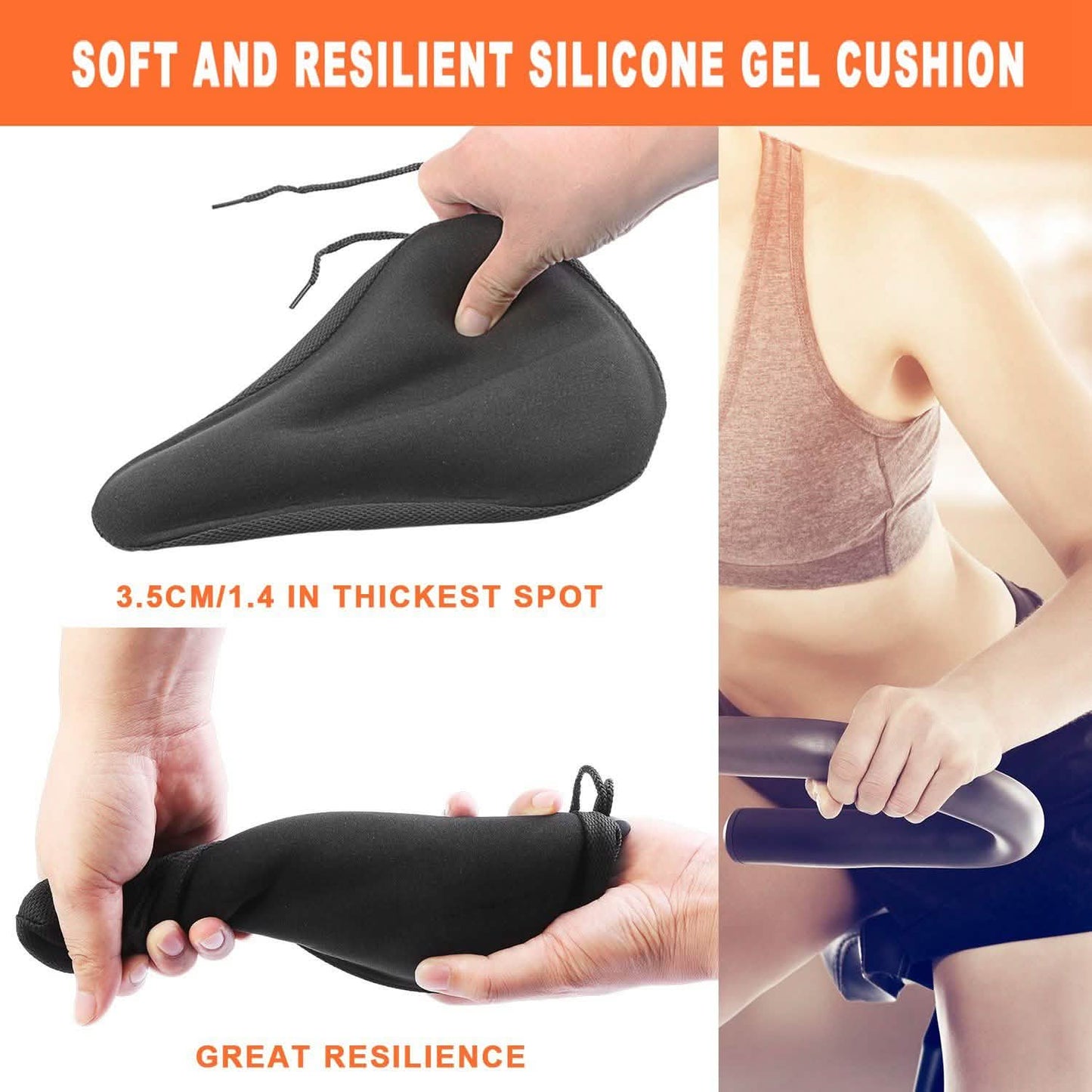 Soft Silicone Gel Bike Seat Saddle Cushion Cover
