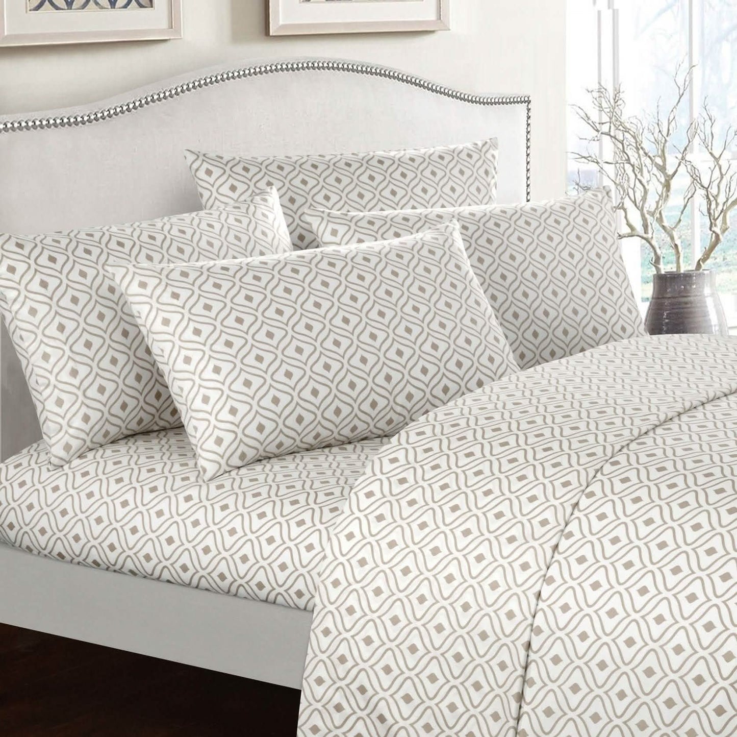 Soft Two-Tone Diamond Print Deep Pocket Sheet Sets