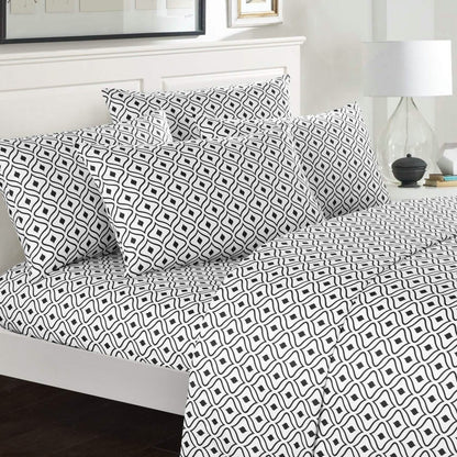 Soft Two-Tone Diamond Print Deep Pocket Sheet Sets