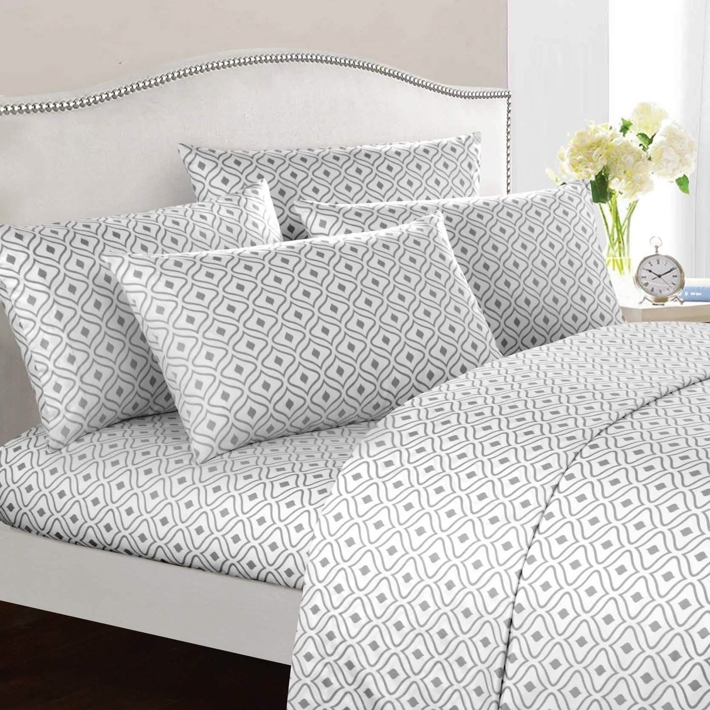 Soft Two-Tone Diamond Print Deep Pocket Sheet Sets