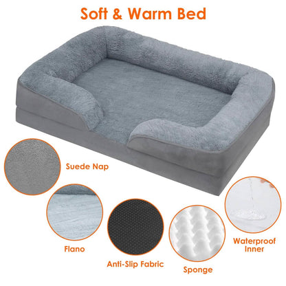 Soft Warm Plush Puppy Cozy Nest Sofa Non-Slip Bed Cushion Mat