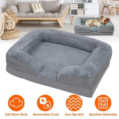 Soft Warm Plush Puppy Cozy Nest Sofa Non-Slip Bed Cushion Mat