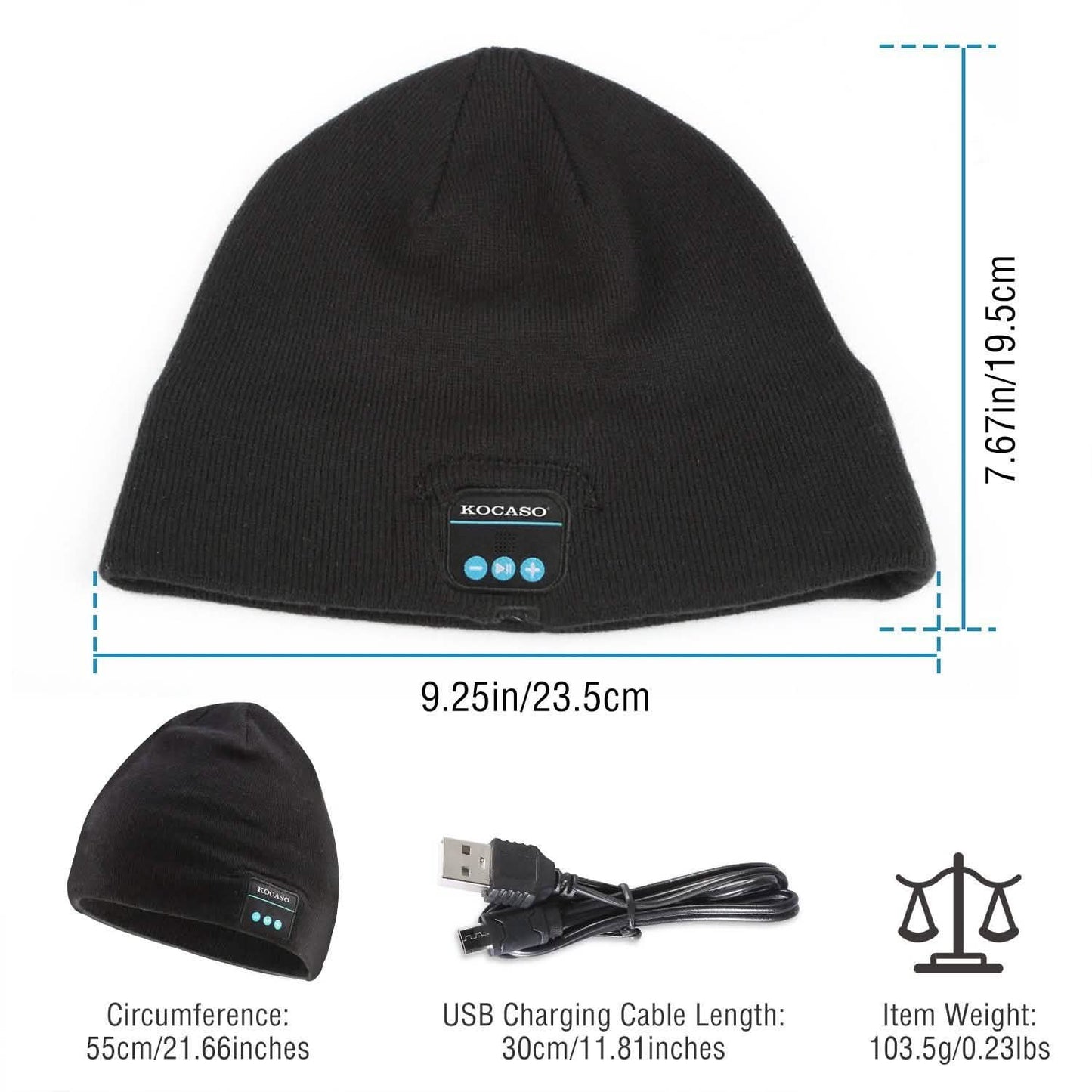 Soft Wireless Beanie Headphone Hat with V4.2 Noise Cancellation