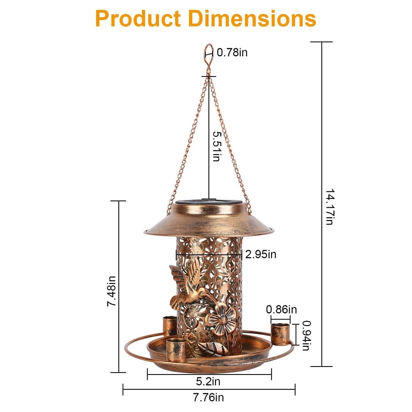 Solar Decorative Hanging Bird Feeder Lantern
