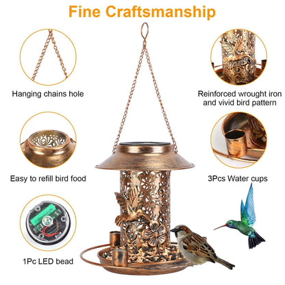 Solar Decorative Hanging Bird Feeder Lantern