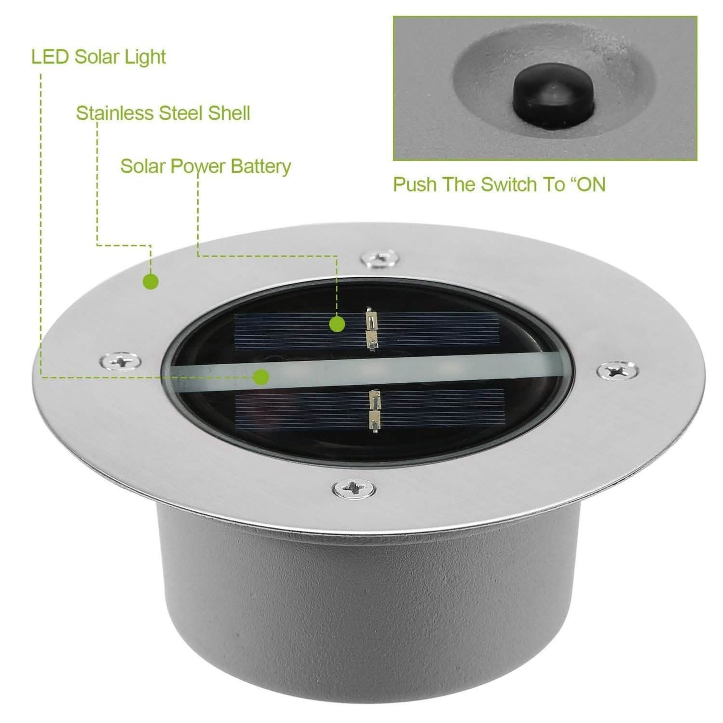 Solar LED Disk Lights IP44 Water Resistant Light Sensor