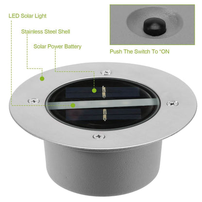 Solar LED Disk Lights IP44 Water Resistant Light Sensor