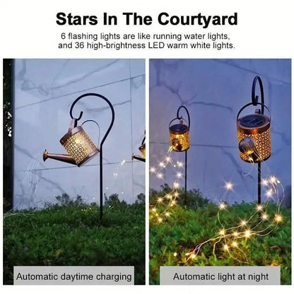 Solar LED Watering Can String Lights