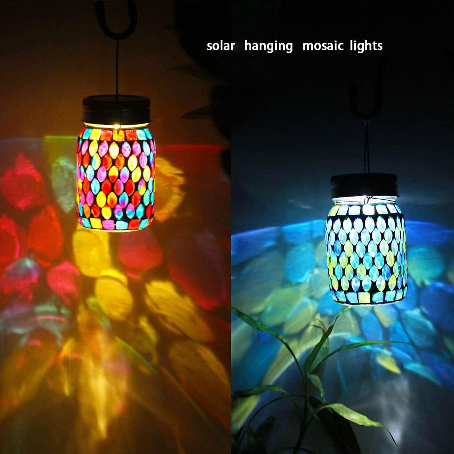 Solar Mosaic LED Waterproof Outdoor Hanging Lanterns