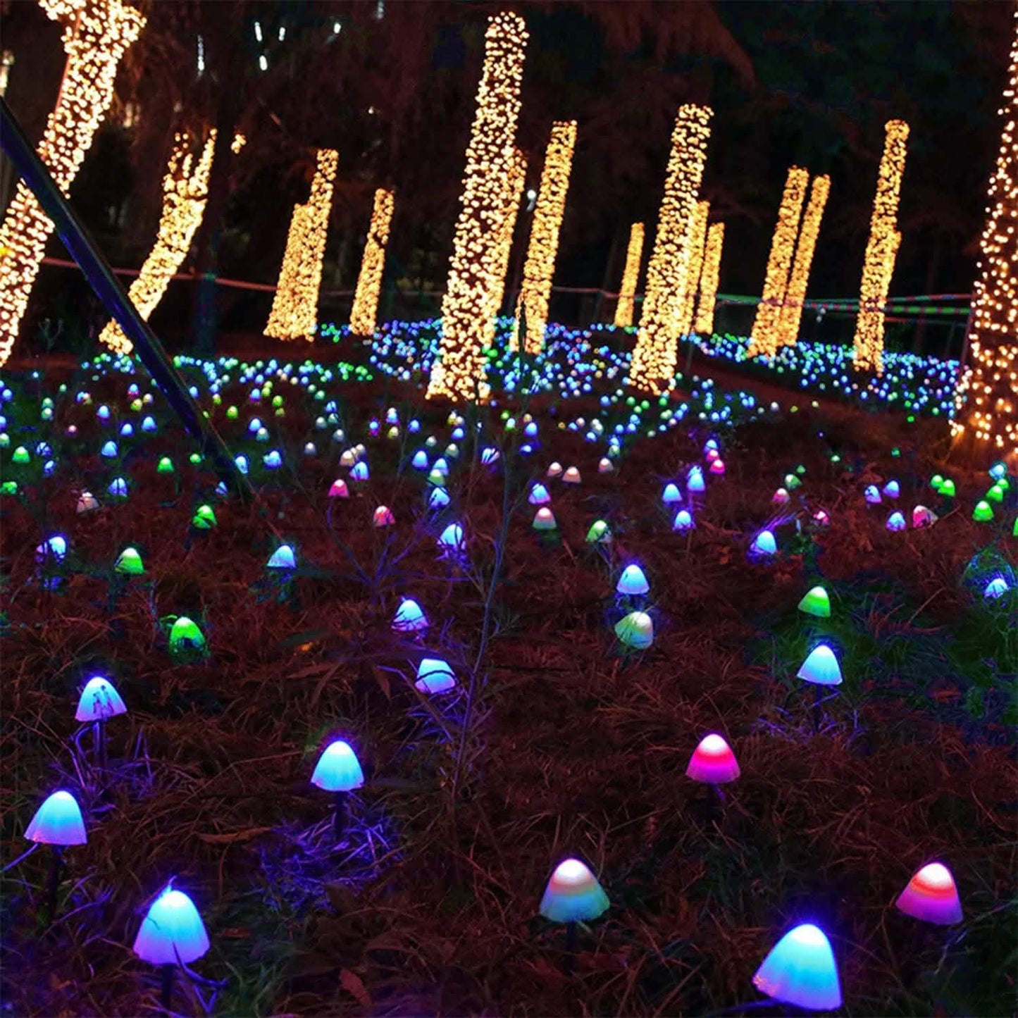 Solar Mushroom Lights Outdoor Decoration 10 LED Light Stake