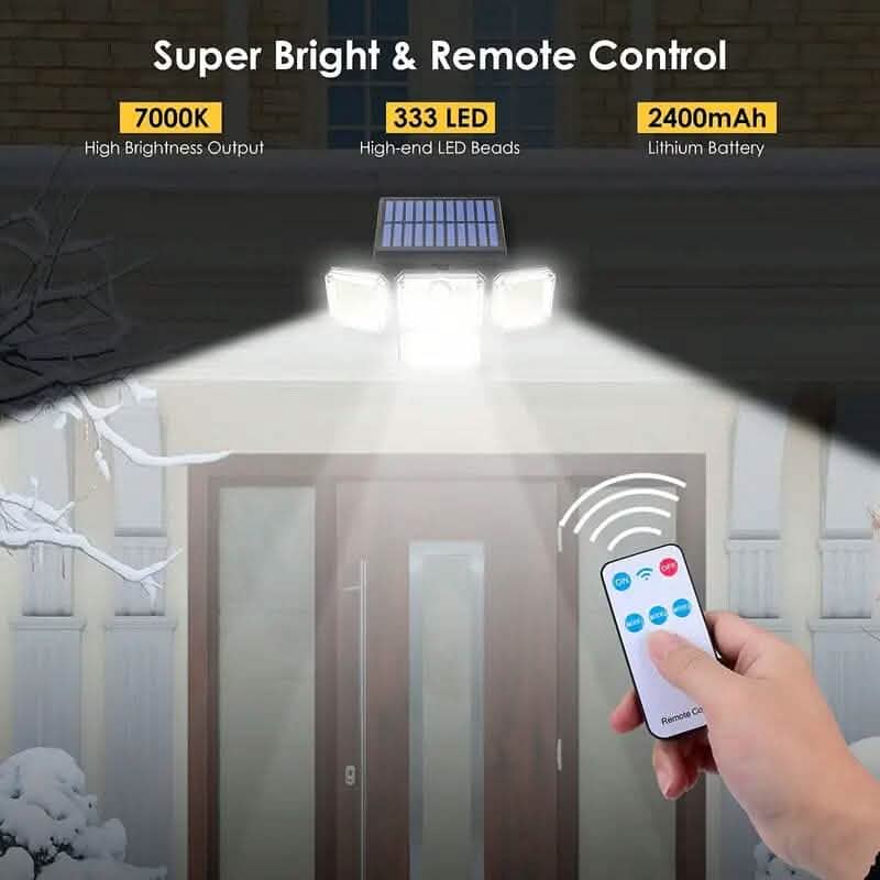 Solar Outdoor Lights 333 LEDs Motion Sensor Lights 4 Heads