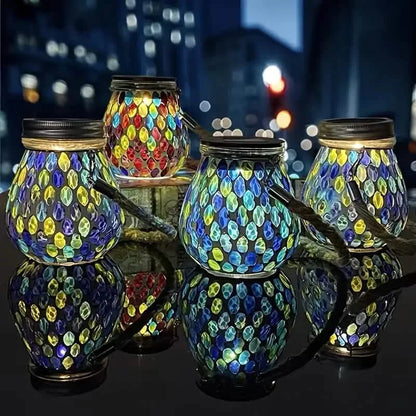 Solar Outdoor Mosaic Lantern