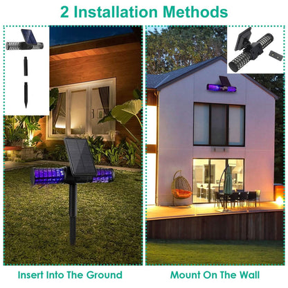 Solar Powered Bug Zapper LED Mosquito Killer Lamp